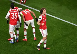 Arsenal V Olympiacos 2019-20 Prints: Arsenal's Europa League Victory: David Luiz Celebrates Goal Against Olympiacos