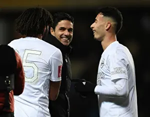 Arsenal's FA Cup Triumph: Arteta Celebrates with Elneny and Martinelli
