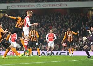 Images Dated 4th January 2015: Arsenal's FA Cup Triumph: Per Mertesacker's Header Against Hull City (January 2015)