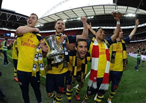 Arsenal V Aston Villa - FA Cup Final 2015 Prints: Arsenal's FA Cup Victory: Celebrating with Chambers