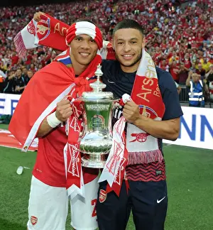Arsenal V Hull City - FA Cup Final 2014 Prints: Arsenal's FA Cup Victory: Gibbs and Oxlade-Chamberlain's Jubilant Moment