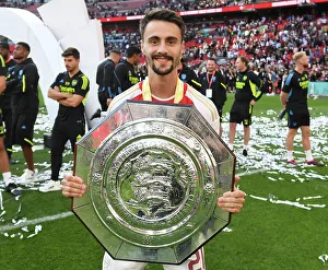 Arsenal V Manchester City - Community Shield 2023-24 Prints: Arsenal's Fabio Vieira Celebrates FA Community Shield Victory over Manchester City (2023-24)