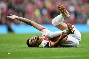 Arsenal v Sheffield United 2023-24 Collection: Arsenal's Fabio Vieira Suffers Injury in Arsenal v Sheffield United Premier League Clash (2023-24)