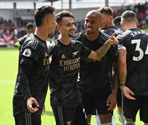 Brentford v Arsenal 2022-23 Collection: Arsenal's Fabio Vieira and Teammates Celebrate Goal Against Brentford in 2022-23 Premier League