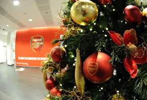 Arsenal V Hull City 2013-14 Prints: Arsenal's Festive Emirates: A Warm Welcome with Christmas Trees (Arsenal v Hull City)
