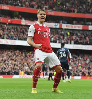 Arsenal's Five-Goal Rampage: Martin Odegaard Celebrates vs. Nottingham Forest (2022-23)