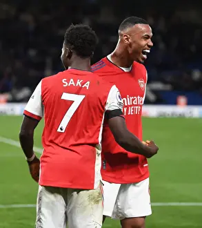 Arsenal's Four-Goal Blitz: Saka and Gabriel's Euphoric Moment at Stamford Bridge (April 2022)
