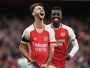 Arsenal's Four-Goal Blitz: Vieira and Nketiah Celebrate against Sheffield United (2023-24)