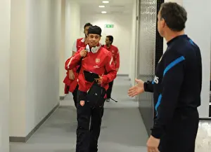 Arsenal's Francis Coquelin Prepares for Arsenal v Wolverhampton Wanderers in the Premier League (2011-2012)