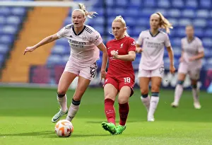 Liverpool Women V Arsenal Women 2022-23 Prints: Arsenal's Frida Maanum Shuts Down Liverpool's Ceri Holland in Intense Women's Super League Clash