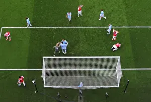 Arsenal V Manchester City 2011-12 Prints: Arsenal's Frustration: Vermaelen and Benayoun Reaction after Missed Opportunities against Manchester City (2011-12)