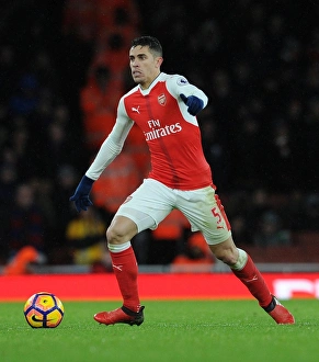 Arsenal V Crystal Palace 2016-17 Prints: Arsenal's Gabriel in Action Against Crystal Palace, Premier League 2016-17