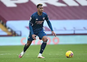 Arsenal's Gabriel in Action at Empty Villa Park: Aston Villa vs Arsenal, Premier League 2021