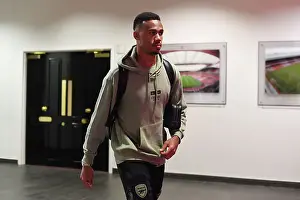 Arsenal's Gabriel Arrives at Emirates Stadium Ahead of Arsenal v Sheffield United (2023-24)