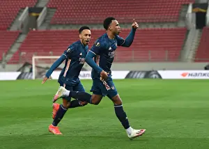 Arsenal's Gabriel and Aubameyang Celebrate Goals in Empty Europa League Match vs. Olympiacos