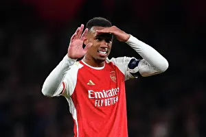 Arsenal V Sevilla 2023-24 Prints: Arsenal's Gabriel Celebrates with Fans after Victory over Sevilla in 2023-24 Champions League