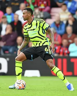 Arsenal's Gabriel Charges Forward Against AFC Bournemouth in Premier League Clash (2023-24)