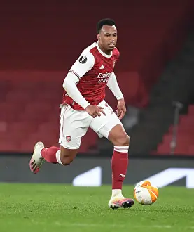 Arsenal's Gabriel in Europa League Action: Arsenal v Olympiacos, Emirates Stadium (Behind Closed Doors)