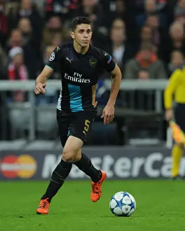 Arsenal's Gabriel Faces Off Against Bayern Munich in the Champions League, Munich 2015