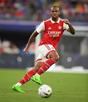 Arsenal V Everton - Pre Season 2022-23 Prints: Arsenal's Gabriel Faces Off Against Everton in Pre-Season Clash