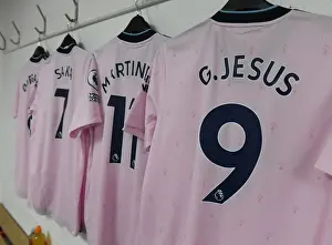 Arsenal's Gabriel Jesus Jersey in AFC Bournemouth Changing Room - Premier League 2022-23
