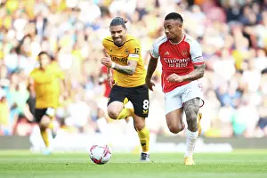 Arsenal's Gabriel Jesus Outruns Neves in Thrilling Arsenal vs. Wolverhampton Wanderers Clash (2022-23)