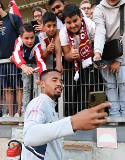 Arsenal's Gabriel Jesus Poses with Fans after Pre-Season Match vs. 1. FC Nurnberg