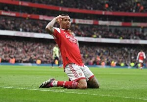 Images Dated 1st April 2023: Arsenal's Gabriel Jesus Scores Third Goal in Thrilling Win Over Leeds United