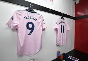Crystal Palace V Arsenal 2022-23 Prints: Arsenal's Gabriel Jesus Shirt in Crystal Palace Changing Room - Premier League 2022-23