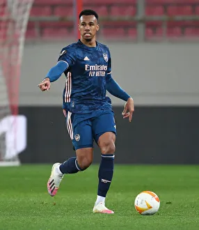 Arsenal's Gabriel at Empty Karaiskakis Stadium: UEFA Europa League Match Against Olympiacos Amid Coronavirus Restrictions