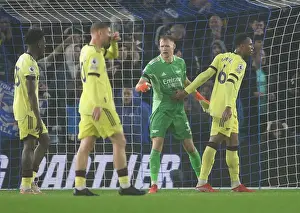 Arsenal's Gabriel Magalhaes and Aaron Ramsdale in Action against Brighton & Hove Albion (2021-22 Premier League)