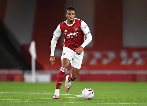 Arsenal's Gabriel Magalhaes in Action: Emirates Stadium Showdown vs Leicester City (2020-21) - Behind Closed Doors