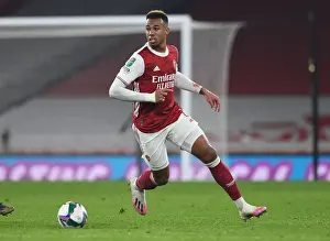 Arsenal's Gabriel Magalhaes in Action at Emptied Emirates: Carabao Cup Quarterfinal vs Manchester City