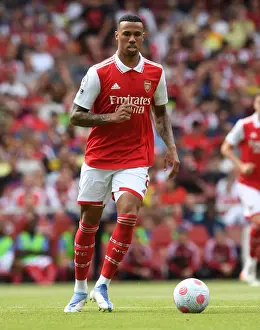Arsenal's Gabriel Magalhaes in Action Against Everton - Premier League 2021-22