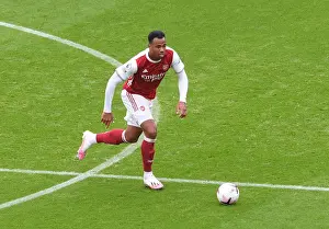 Arsenal V Sheffield United 2020-21 Prints: Arsenal's Gabriel Magalhaes in Action against Sheffield United (2020-21)