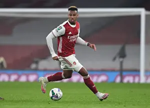 Arsenal's Gabriel Magalhaes in Carabao Cup Clash Against Manchester City