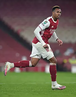 Arsenal V Manchester City - Carabao Cup 2020-21 Prints: Arsenal's Gabriel Magalhaes in Carabao Cup Quarterfinal Clash Against Manchester City