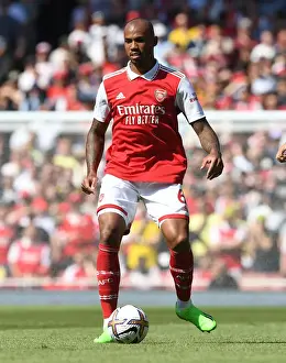 Arsenal V Leicester City 2022-23 Prints: Arsenal's Gabriel Magalhaes Faces Off Against Leicester City in 2022-23 Premier League Clash