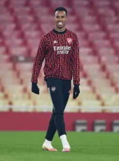 Arsenal V Molde FK 2020-21 Prints: Arsenal's Gabriel Magalhaes Gears Up for Arsenal v Molde FK UEFA Europa League Clash