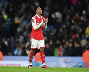 Manchester City V Arsenal 2022-23 Prints: Arsenal's Gabriel Maglhaes Celebrates FA Cup Victory Over Manchester City