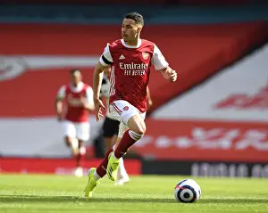 Arsenal's Gabriel Martinelli in Action against Fulham during Emirates Stadium Showdown (2020-21)