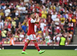 Arsenal's Gabriel Martinelli Bids Farewell to Fans after Substitution during Arsenal vs Sevilla Emirates Cup Match, 2022