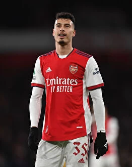 Arsenal v Liverpool Carabao Cup 2021-22 Collection: Arsenal's Gabriel Martinelli in Carabao Cup Semi-Final Clash Against Liverpool