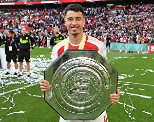 Arsenal V Manchester City - Community Shield 2023-24 Prints: Arsenal's Gabriel Martinelli Celebrates at The FA Community Shield: Arsenal vs Manchester City (2023-24)