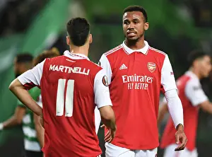 Sporting Lisbon V Arsenal 2022-23 Prints: Arsenal's Gabriel and Martinelli Face Off Against Sporting CP in Europa League Round of 16