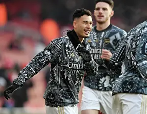 Arsenal's Gabriel Martinelli: Focused and Ready: Arsenal vs. Wolverhampton Wanderers, Premier League 2023-24