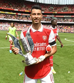 Arsenal's Gabriel Martinelli Lifts Emirates Cup After Arsenal vs Sevilla Friendly