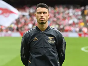 Arsenal V Sevilla - Emirates Cup 2022 Prints: Arsenal's Gabriel Martinelli Readies for Action Against Sevilla in Emirates Cup 2022