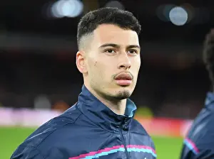 Arsenal V West Ham United 2022-23 Prints: Arsenal's Gabriel Martinelli Readies for Arsenal v West Ham Clash (2022-23)