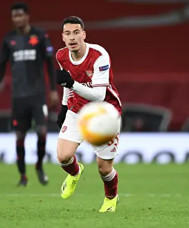 Arsenal's Gabriel Martinelli in UEFA Europa League Quarterfinal vs Slavia Praha at Emirates Stadium (Behind Closed Doors)